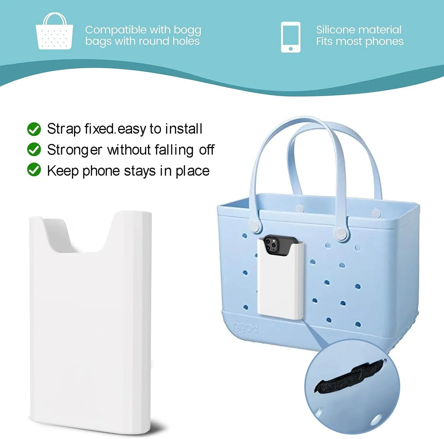 3 Packs Clear Bogg Beach Tote Bag with 2 Pack Insert Hooks Accessories for Bogg Bags Travel Makeup Clean Toiletry Brush Organizer Cosmetic Divider Storage Inner Pouch