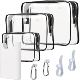 3 Packs Clear Bogg Beach Tote Bag with 2 Pack Insert Hooks Accessories for Bogg Bags Travel Makeup Clean Toiletry Brush Organizer Cosmetic Divider Storage Inner Pouch