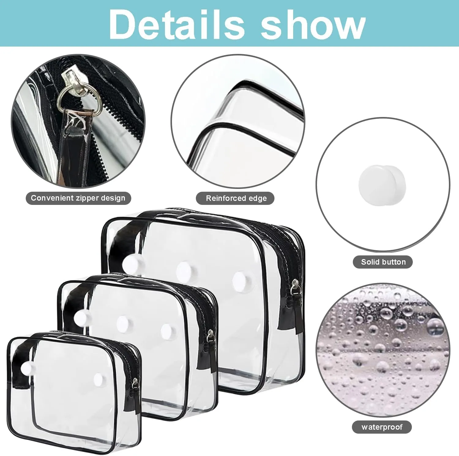 3 Packs Clear Bogg Beach Tote Bag with 2 Pack Insert Hooks Accessories for Bogg Bags Travel Makeup Clean Toiletry Brush Organizer Cosmetic Divider Storage Inner Pouch