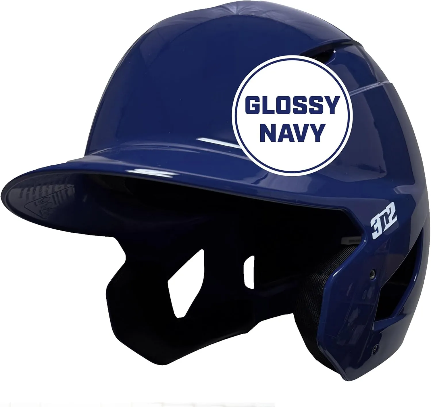 3N2 Pro Clutch Baseball Helmet - High-Impact Shell, Moisture-Wicking Padding - Glossy - One Size (Youth)