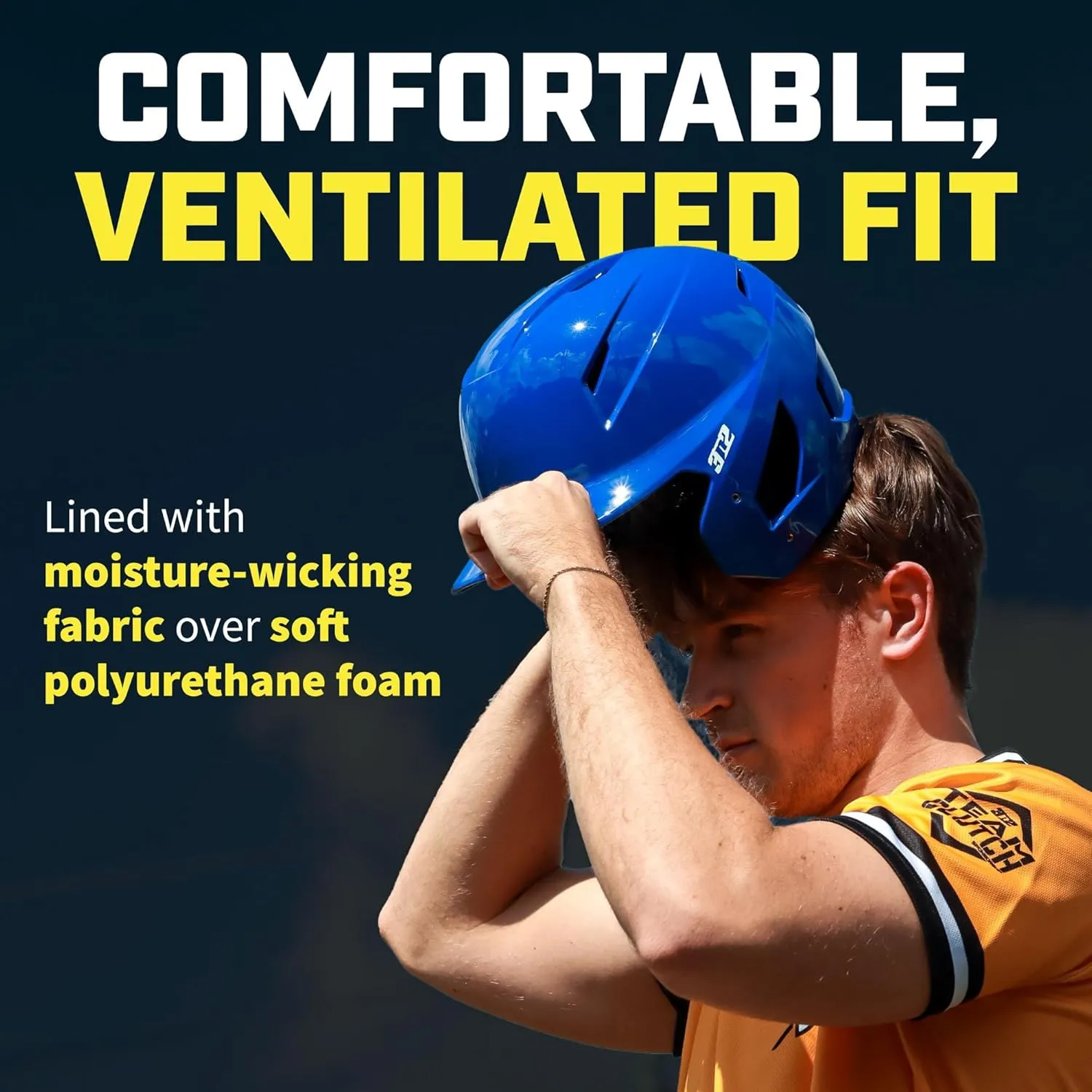 3N2 Pro Clutch Baseball Helmet - High-Impact Shell, Moisture-Wicking Padding - Glossy - One Size (Youth)
