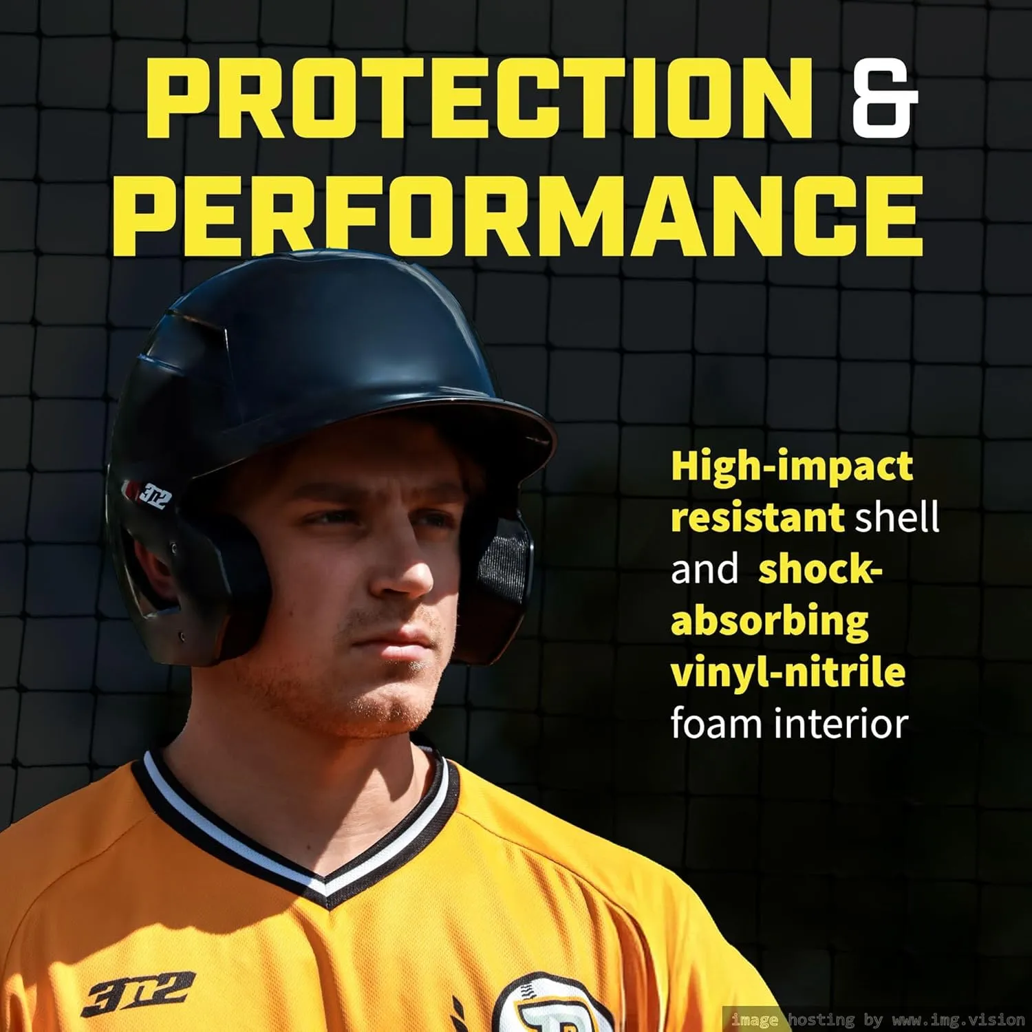 3N2 Pro Clutch Baseball Helmet - High-Impact Shell, Moisture-Wicking Padding - Matte - One Size (Youth)