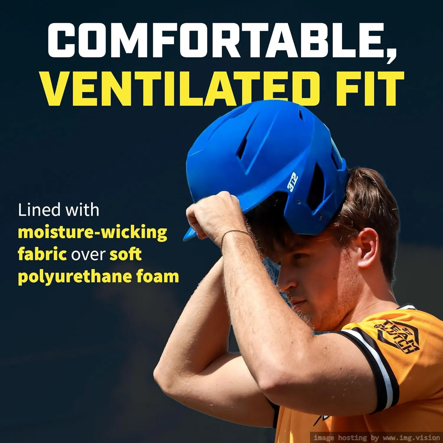 3N2 Pro Clutch Baseball Helmet - Ventilated High-Impact Shell, Moisture-Wicking Padding - Matte