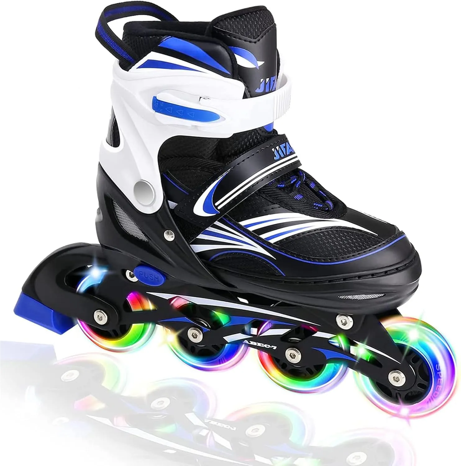 4 Size Adjustable Inline Skate for Kids,Children's Inline Skates with Light Up Wheel,Outdoor Illuminating Roller Skates for Girls,Boys and Beginners