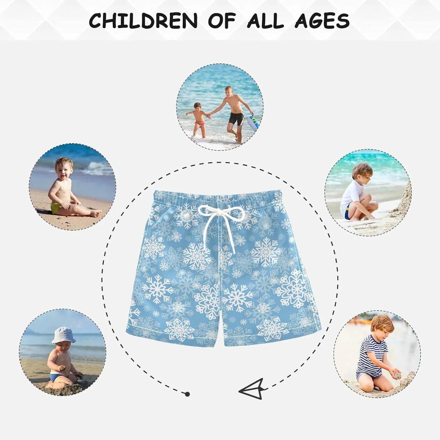 Aflyko Boys' Board Shorts Toddler Teens Swim Trunk Girls Beach Swimwear Bathing Suit