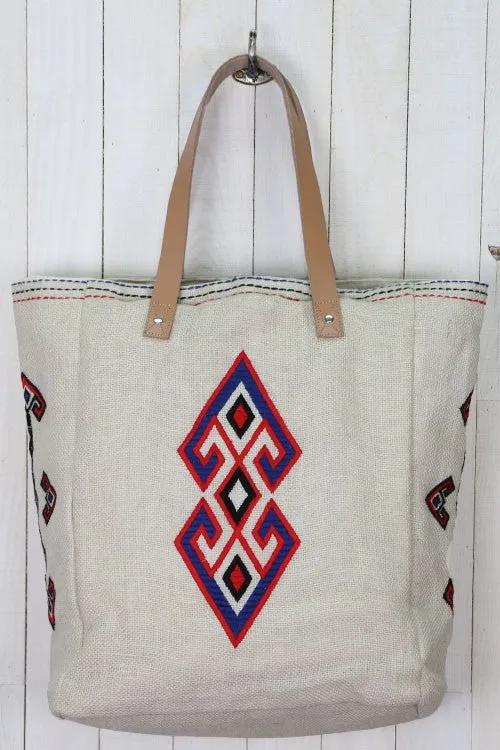 All Over Embroidered Large Shopper