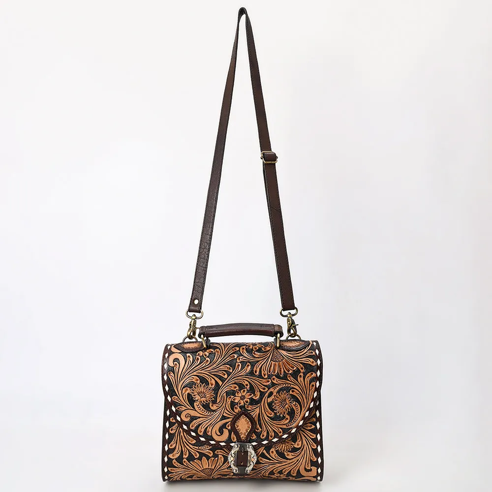 American Darling Adbga528 Briefcase Hand Tooled Genuine Leather Women Bag Western Handbag Purse