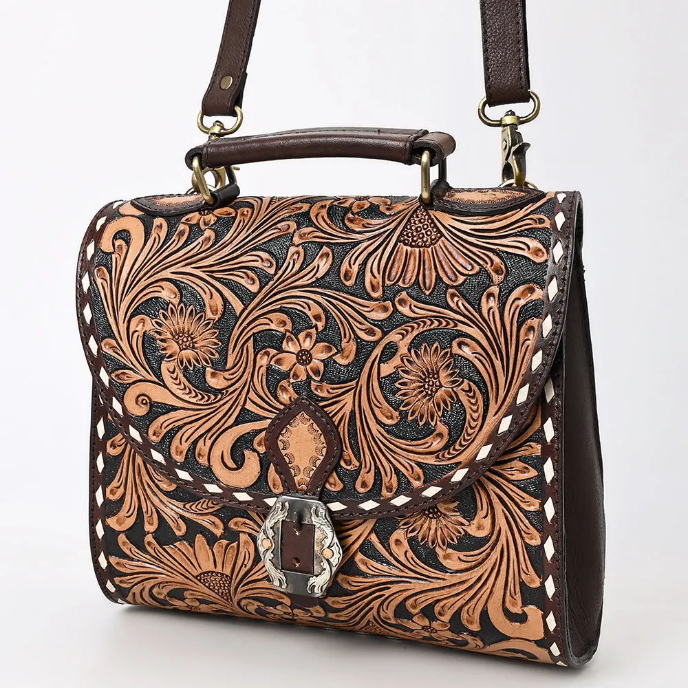 American Darling Adbga528 Briefcase Hand Tooled Genuine Leather Women Bag Western Handbag Purse