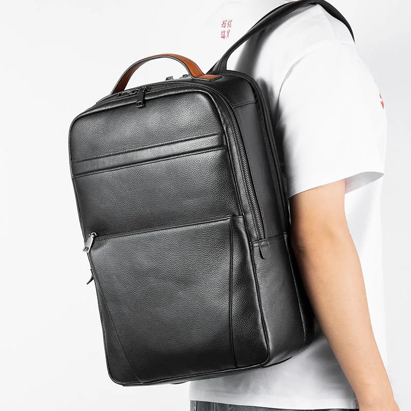Backpack New Men's Leather  Large Capacity Multi-Functional Business Travel