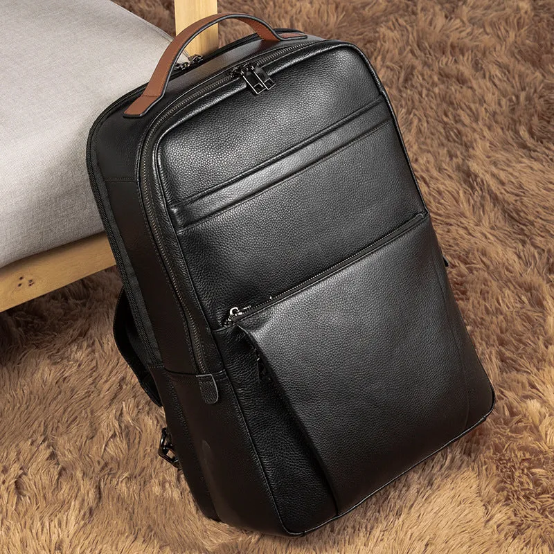 Backpack New Men's Leather  Large Capacity Multi-Functional Business Travel