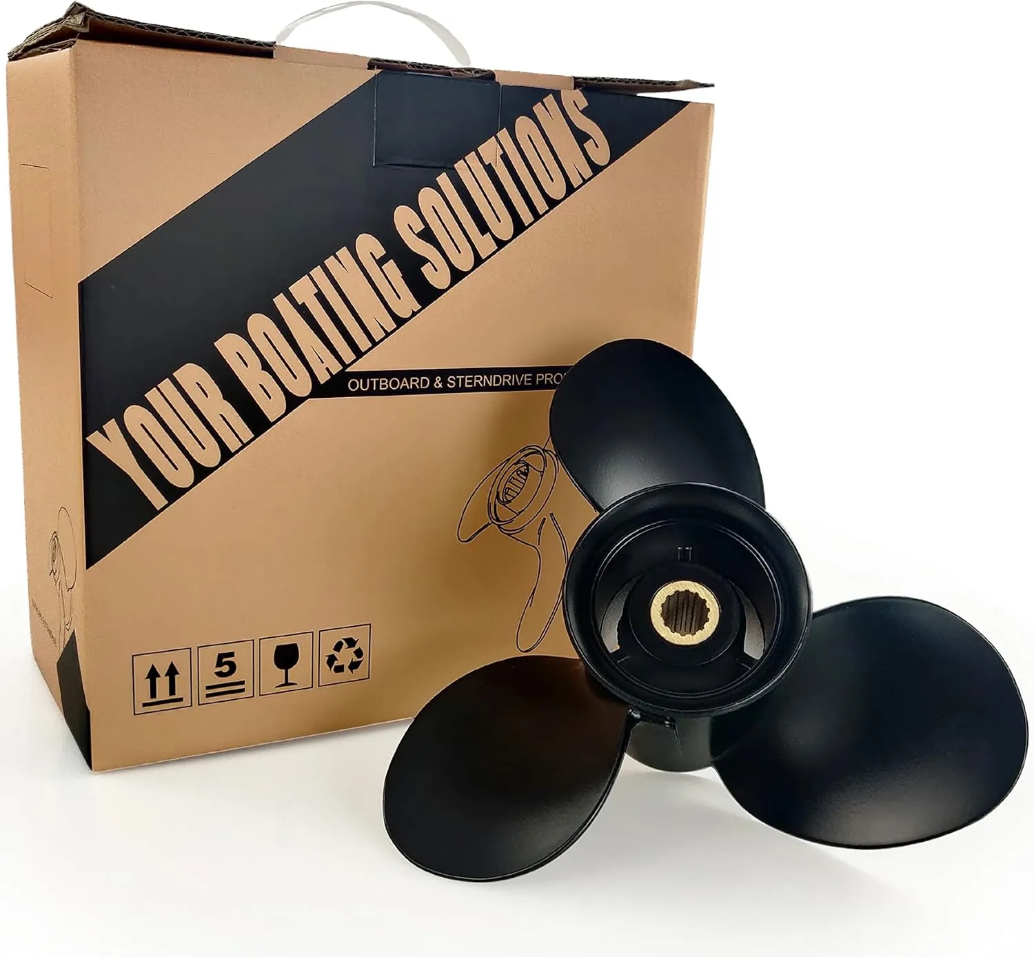CAPTAIN Outboard Propeller fit Mercury TOHATSU 9.9-20 HP, 14 Spline Tooth Board Prop,OEM RH Aluminum Propellers for 9.9HP 12HP 15HP 18HP 20HP,MFS,MSFMFS, 9.9 HP Bigfoot