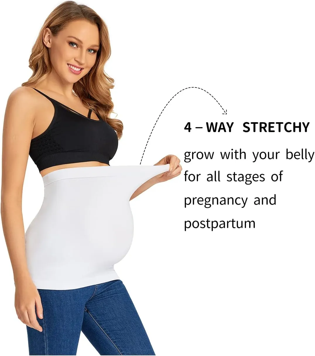 Combination of Maternity Shirts Extenders and Pants Waist Extenders, Seamless Maternity Belly Band