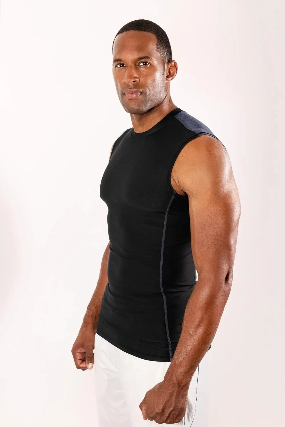 DEVOPS 3 Pack Men's Athletic Compression Shirts Sleeveless