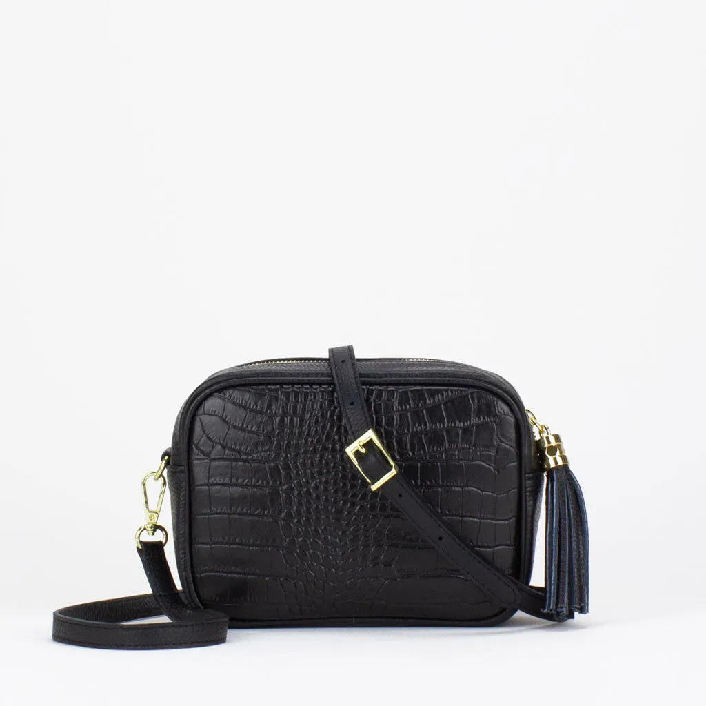 Evie Camera Bag (Croc Print)