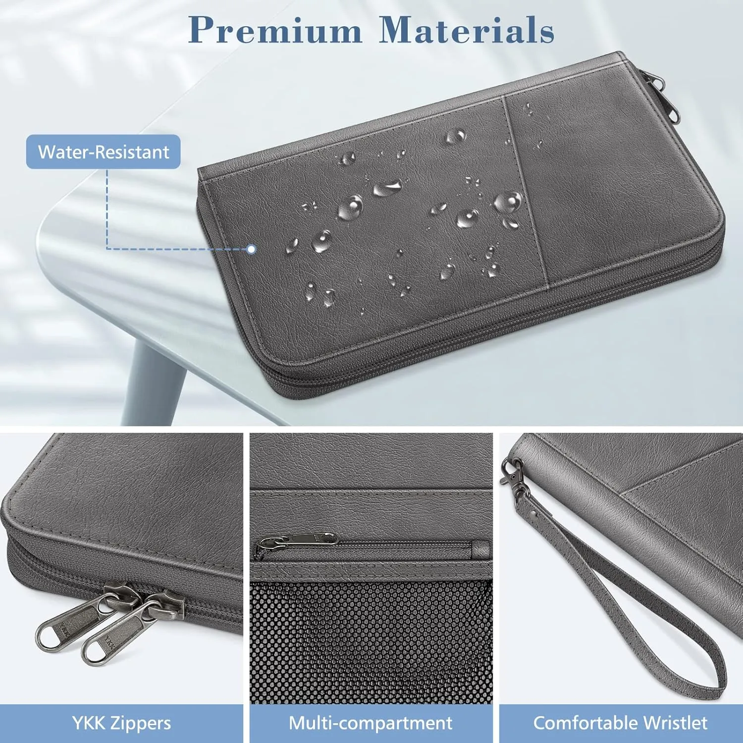 Fintie Family Passport Holder Wallet, RFID Blocking Travel Document Organizer Clutch Bag Credit Cards Case Cover for Women Men
