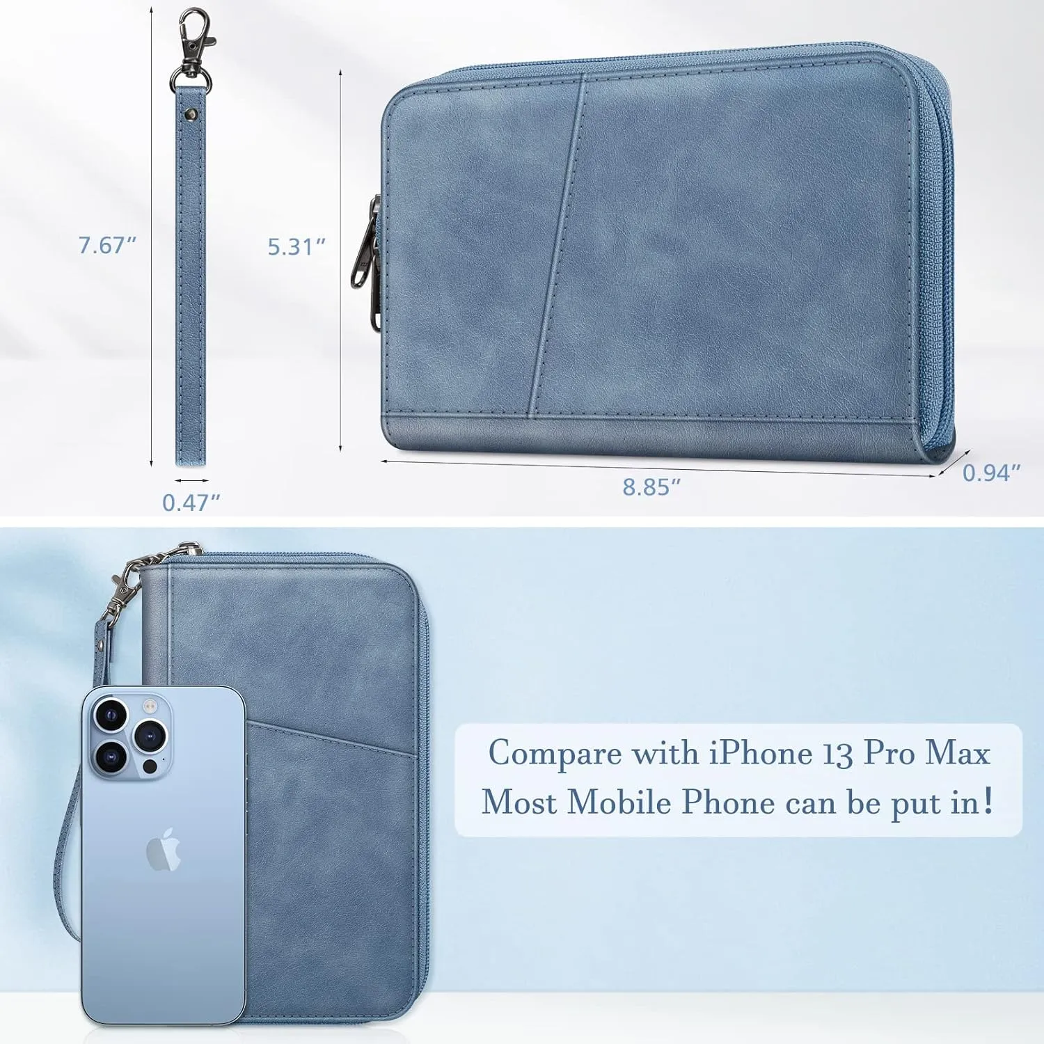 Fintie Family Passport Holder Wallet, RFID Blocking Travel Document Organizer Clutch Bag Credit Cards Case Cover for Women Men