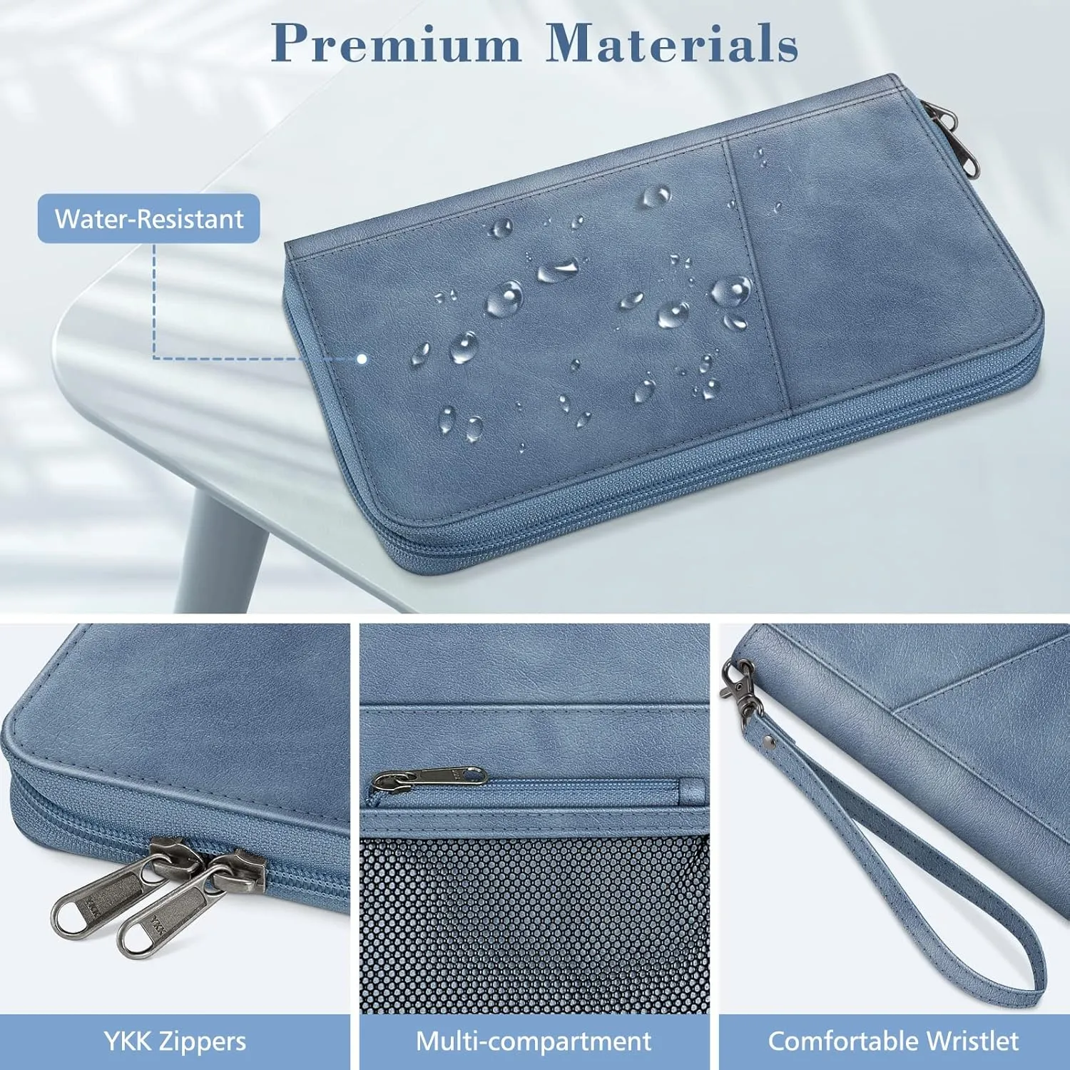 Fintie Family Passport Holder Wallet, RFID Blocking Travel Document Organizer Clutch Bag Credit Cards Case Cover for Women Men