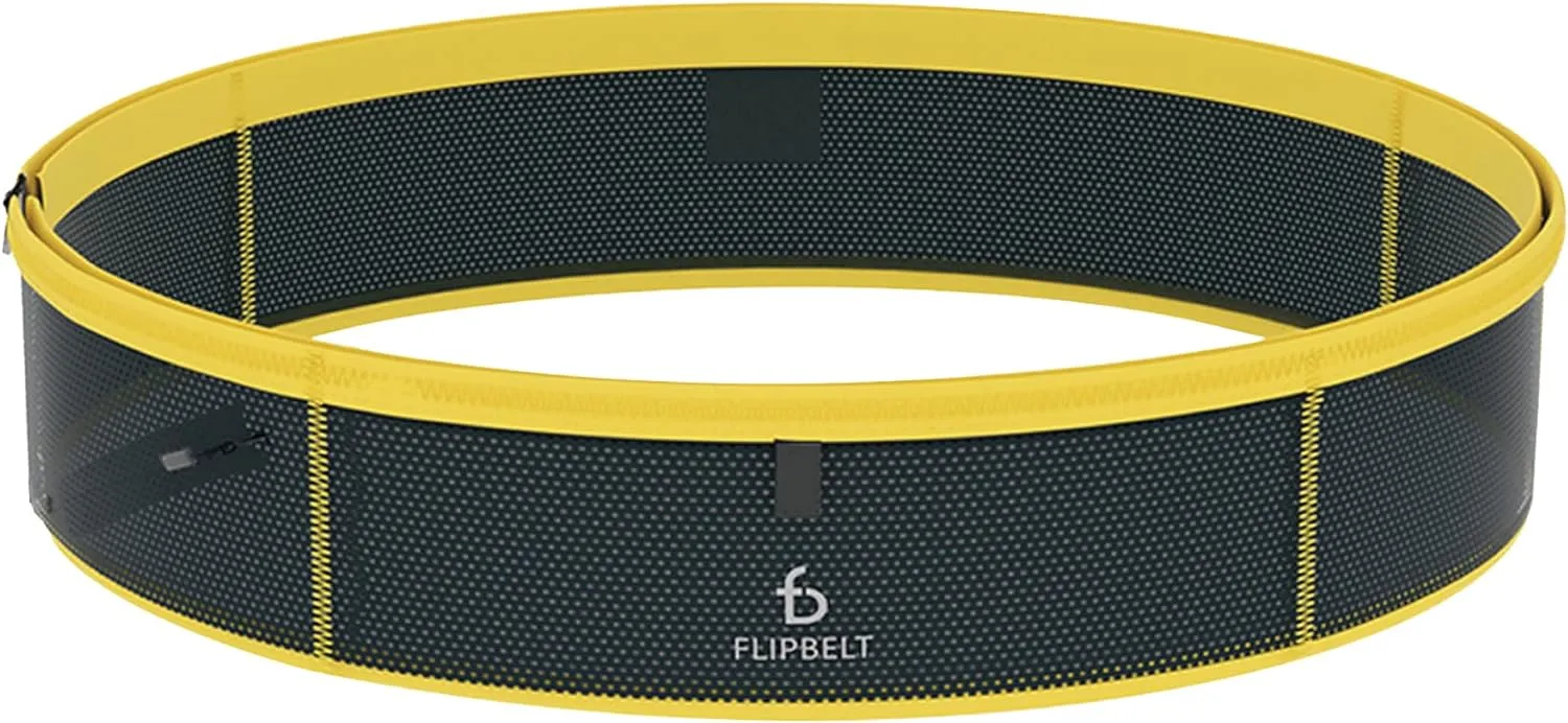 FlipBelt Lightweight Running Air Belt, Fitness and Running Fanny Pack for Women and Men, Non Chafing Waist Band Pack for Phone, Keys, Money, Moisture Wicking Storage Belt, USA Company