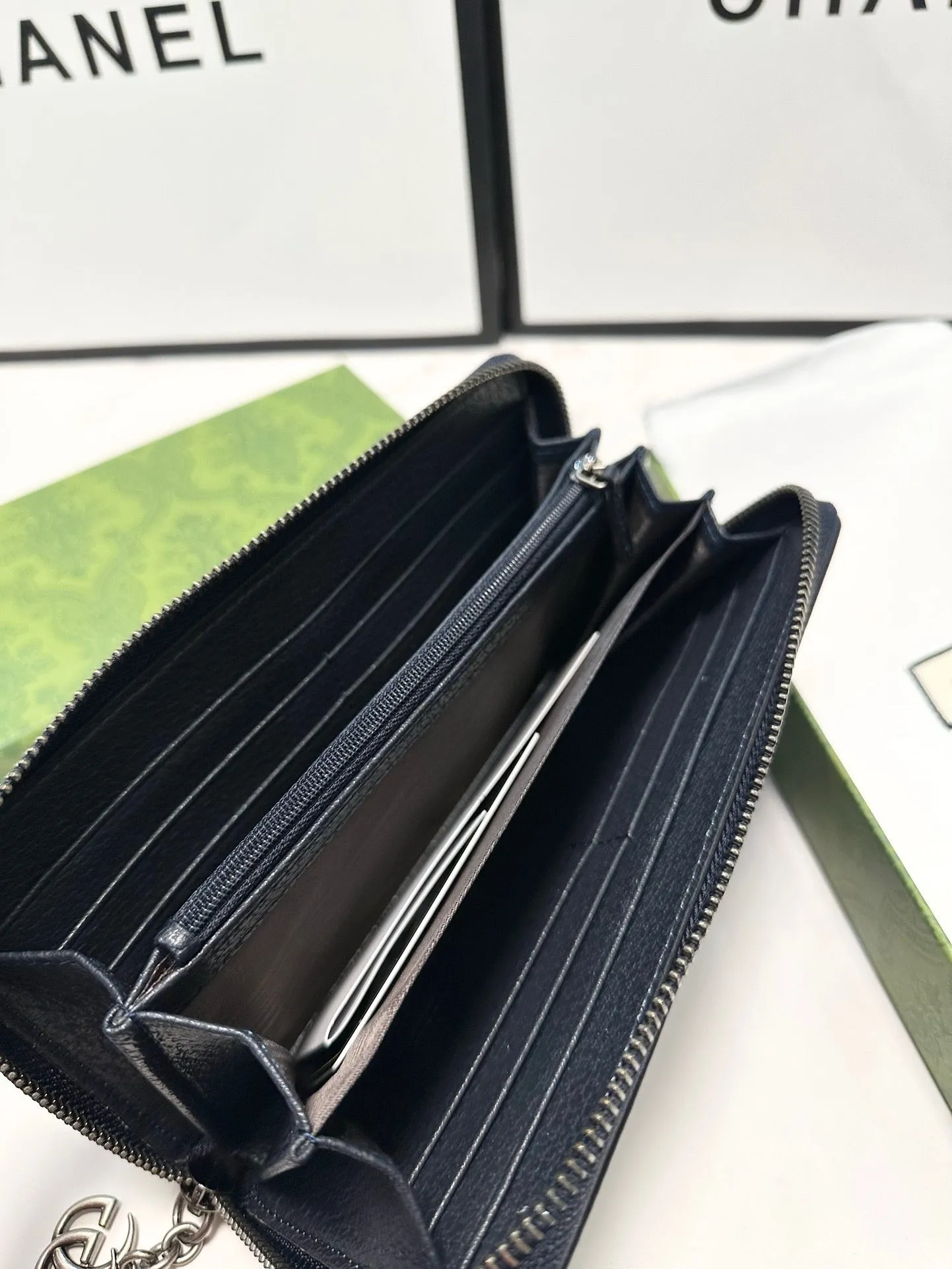 GC622 Ophidia GG Zip Around Wallet / 7.5"W x 4.5"H x 1"D