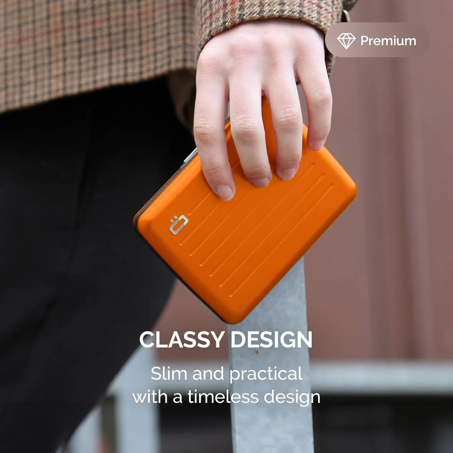 ?GON -DESIGNS- Aluminum wallet, Large capacity with metal lock, RFID Protection against fraud and demagnetization, Smart Case OSLO Large model
