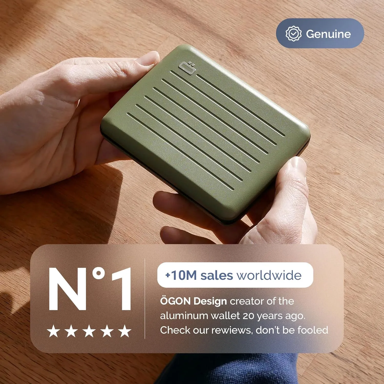?GON -DESIGNS- Aluminum wallet, Large capacity with metal lock, RFID Protection against fraud and demagnetization, Smart Case OSLO Large model