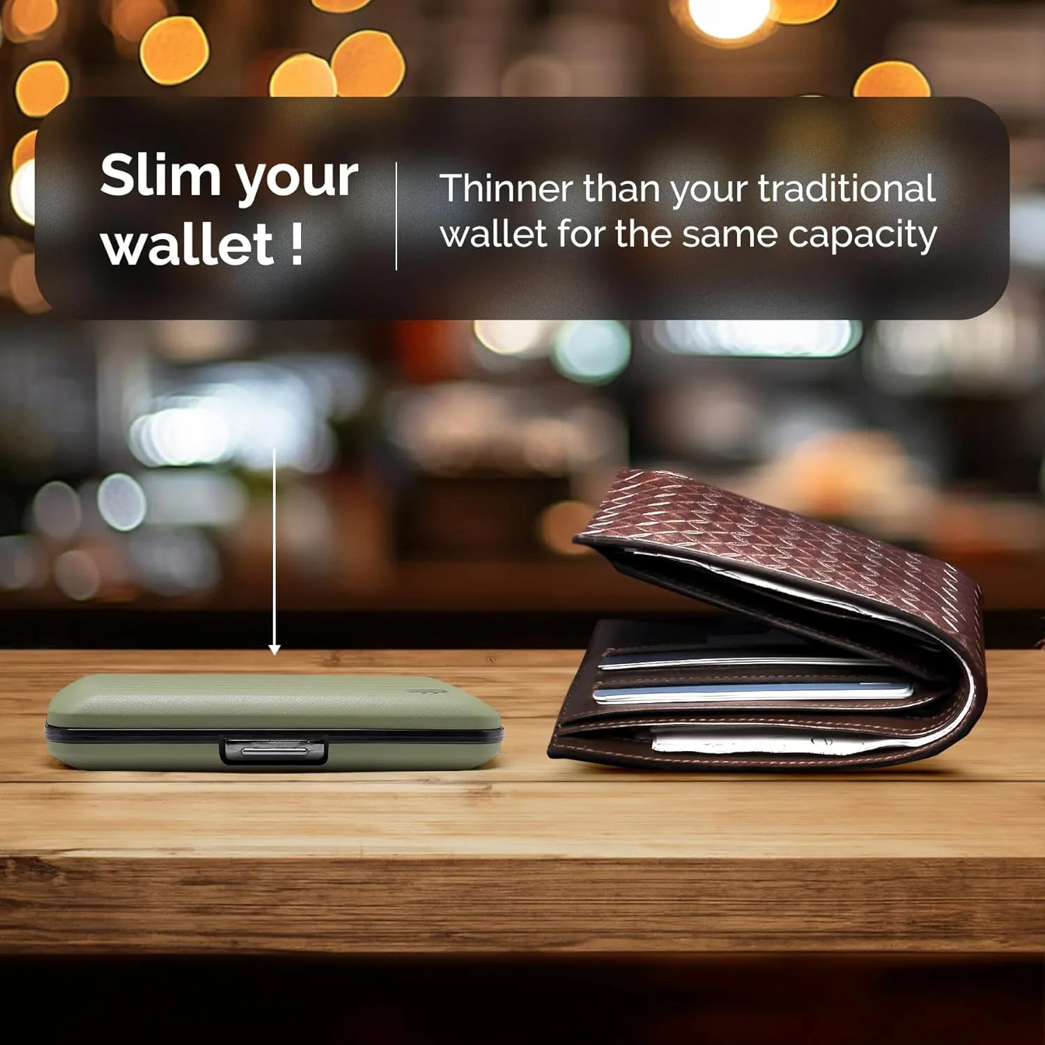 ?GON -DESIGNS- Aluminum wallet, Large capacity with metal lock, RFID Protection against fraud and demagnetization, Smart Case OSLO Large model