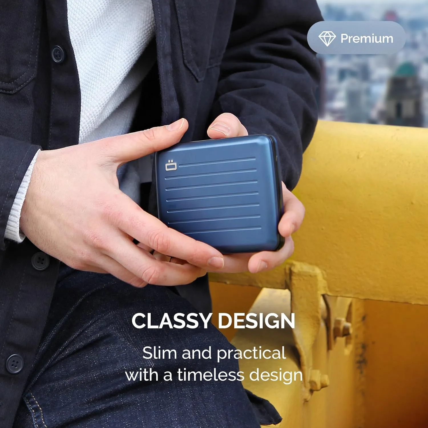 ?GON -DESIGNS- Aluminum wallet, Large capacity with metal lock, RFID Protection against fraud and demagnetization, Smart Case OSLO Large model