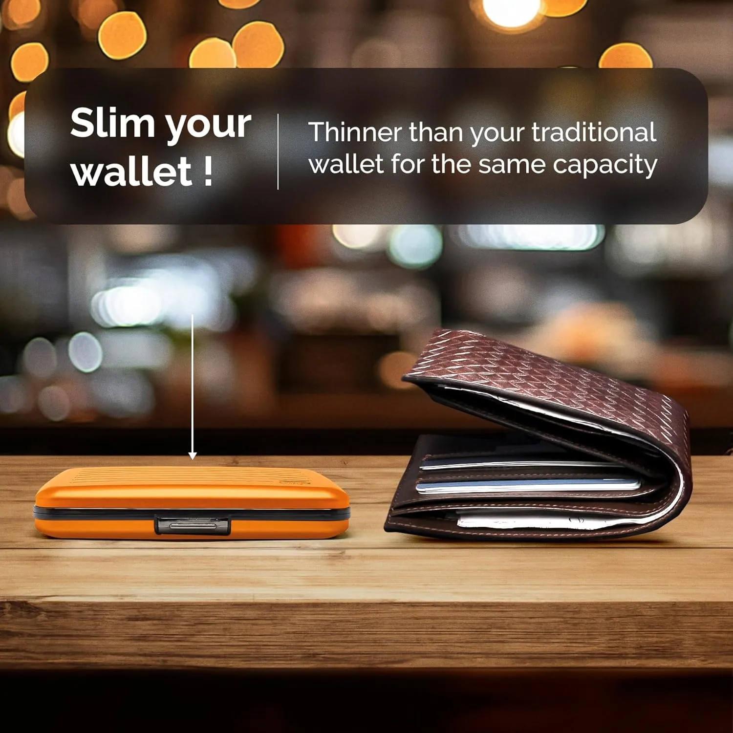 ?GON -DESIGNS- Aluminum wallet, Large capacity with metal lock, RFID Protection against fraud and demagnetization, Smart Case OSLO Large model
