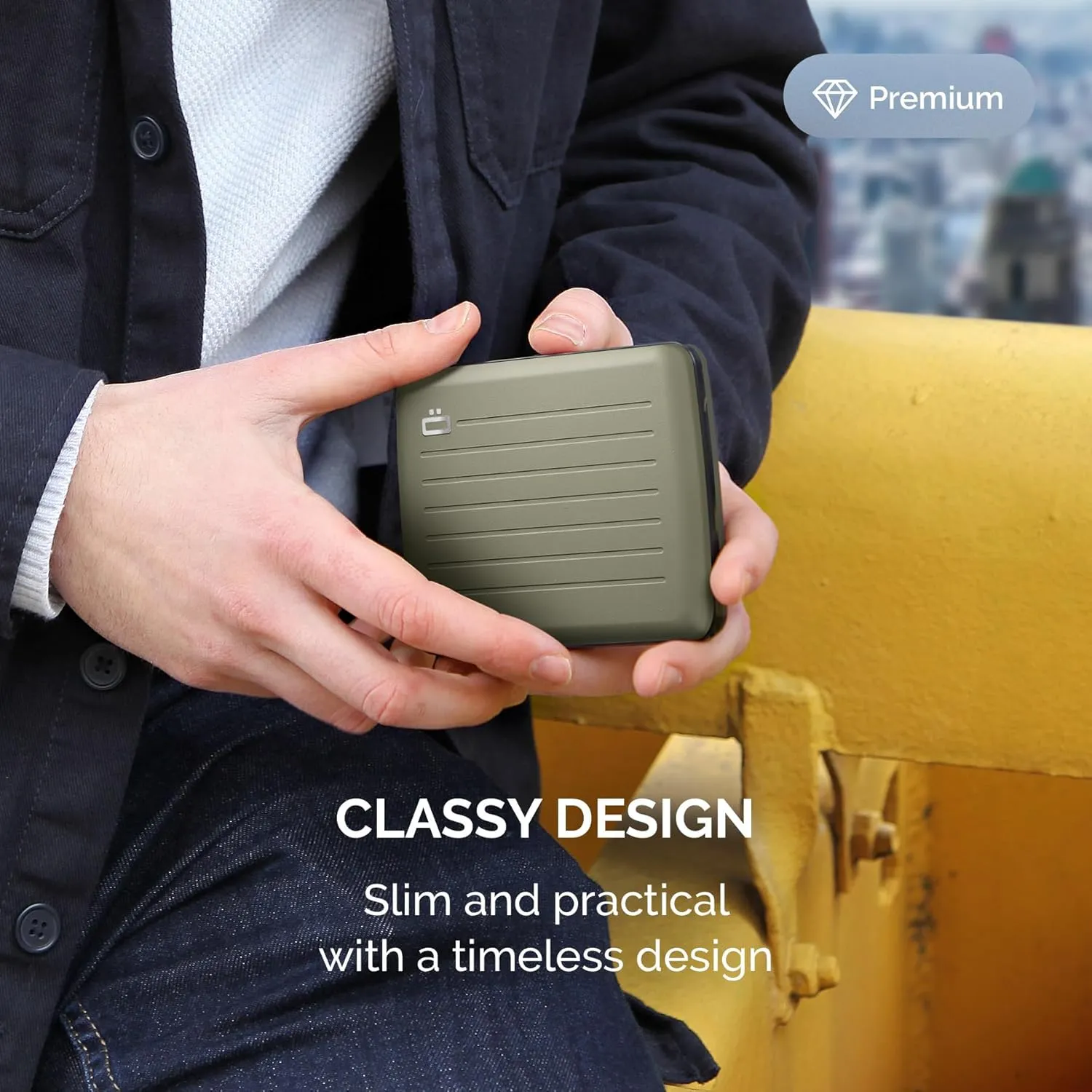 ?GON -DESIGNS- Aluminum wallet, Large capacity with metal lock, RFID Protection against fraud and demagnetization, Smart Case OSLO Large model