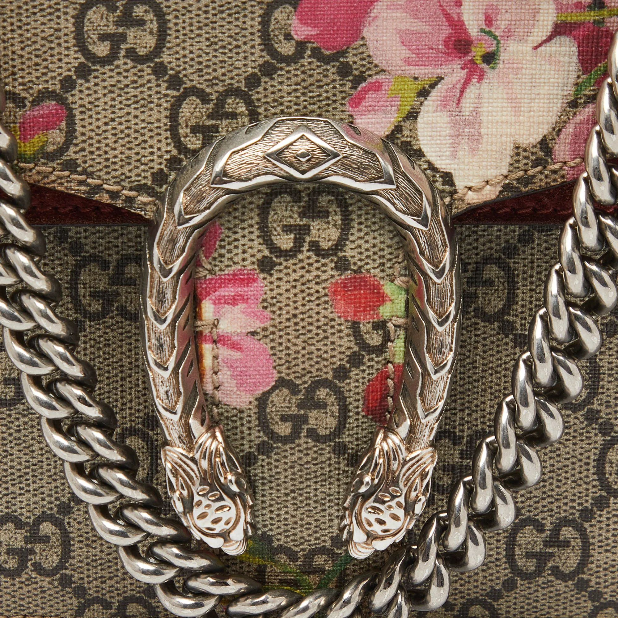 Gucci color Gg Supreme Canvas And Suede Mini Blooms Dionysus Shoulder Bag