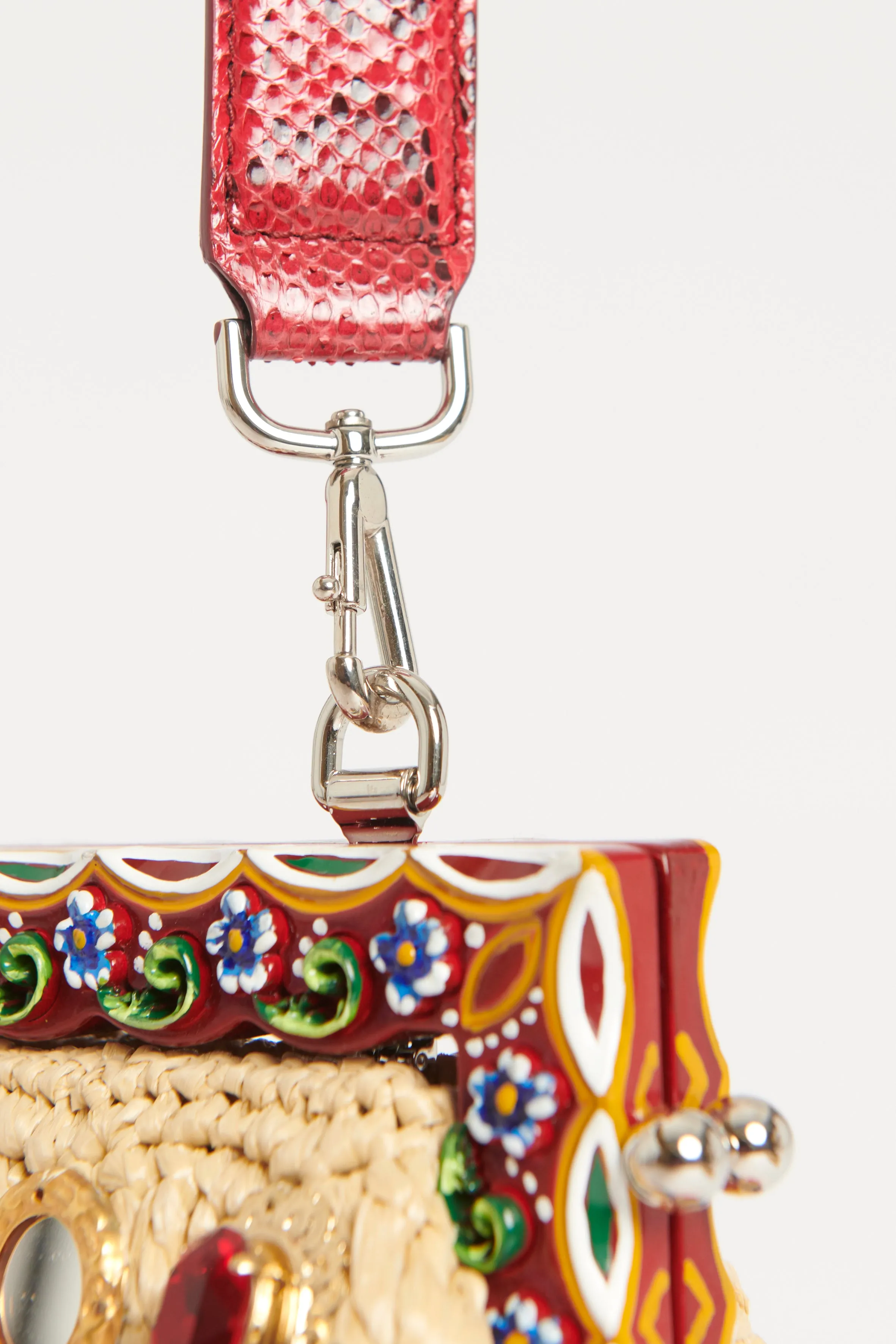 Jeweled Raffia Preowned 'Vanda' Evening Clutch Bag