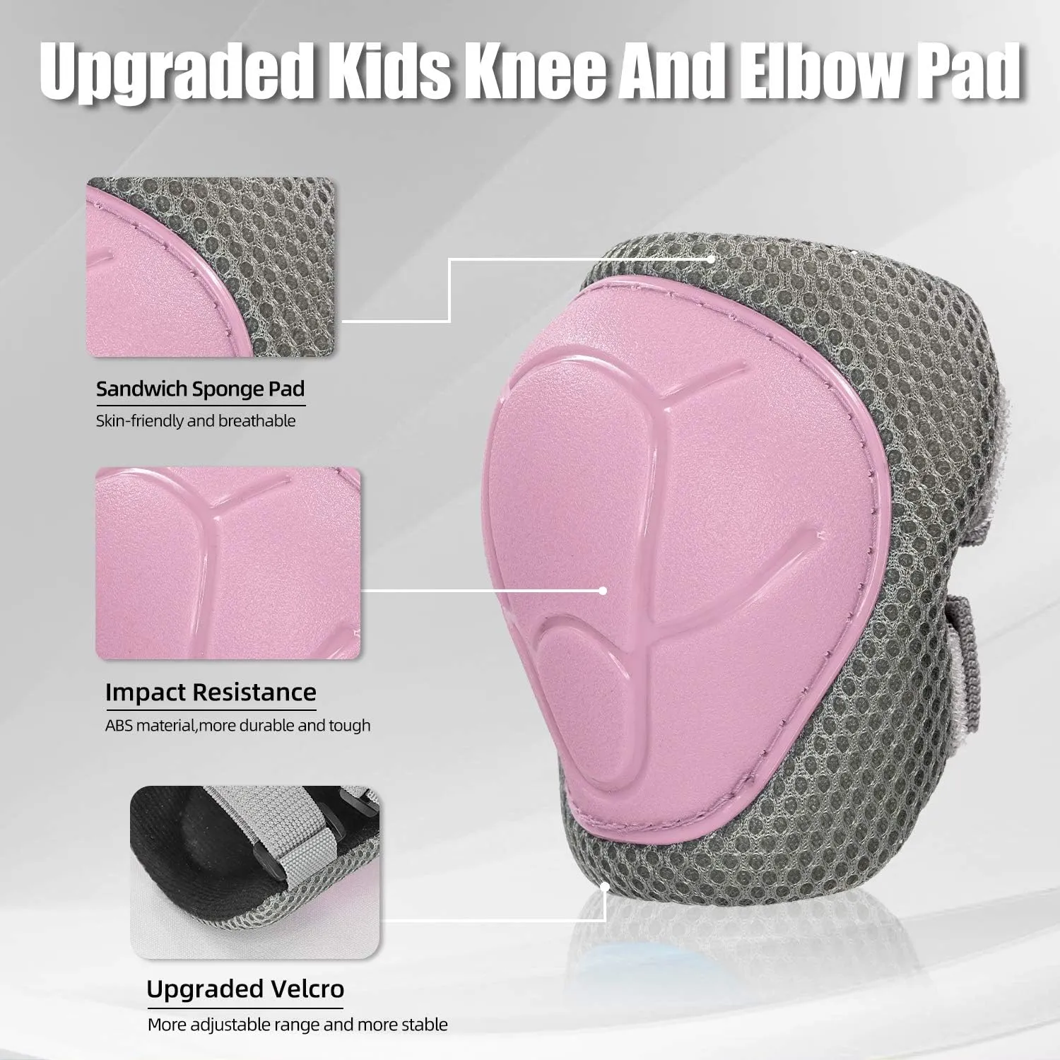 Kids Bike Helmet with Knee Elbow Wrist Pads for Ages 2-5-8-14 Boys Girls, Multi-Sport Skating Balance Bike Skateboard Scooter Rollerblading, Adjustable Helmet Set with Portable Bag