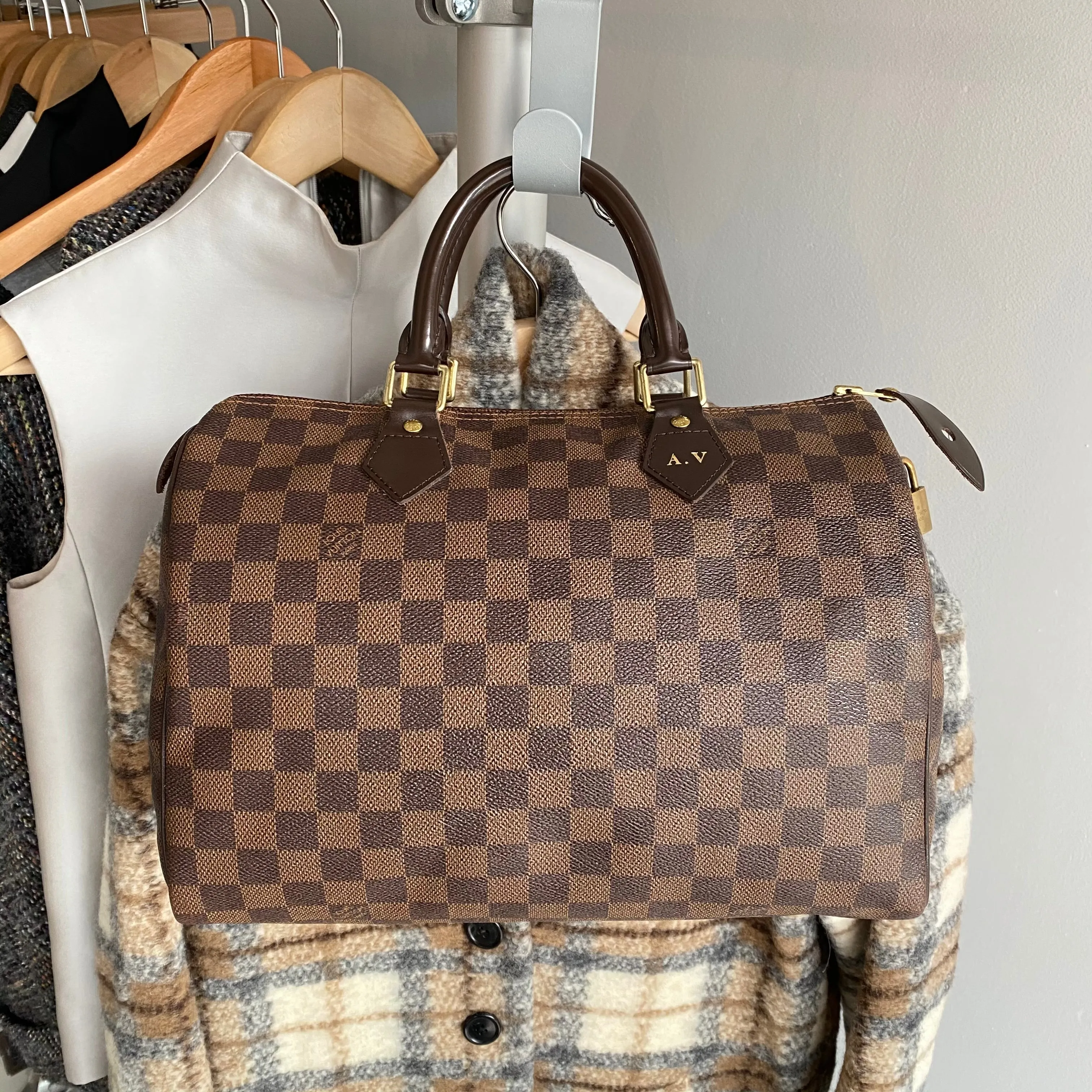 Louis Vuitton Damier Ebene Speedy 30 Doctor Duffle Bag