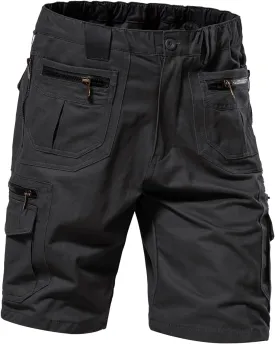 Mylldey Mens Cargo Shorts 12 Pockets Hiking Shorts Regular Fit Men Elastic Waist Cotton Cargo Shorts