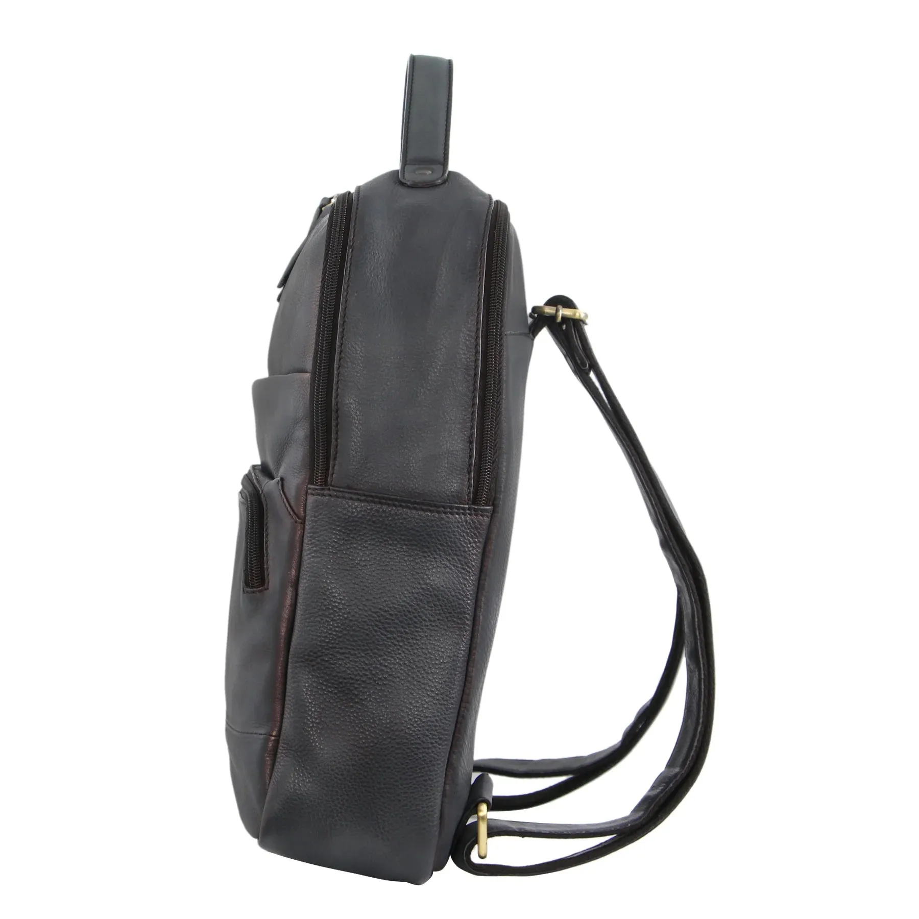 Pierre Cardin Rustic Leather Computer Bag/Backpack - Black