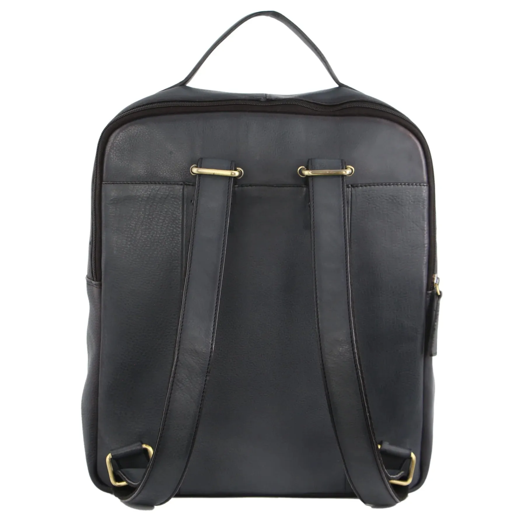 Pierre Cardin Rustic Leather Computer Bag/Backpack - Black