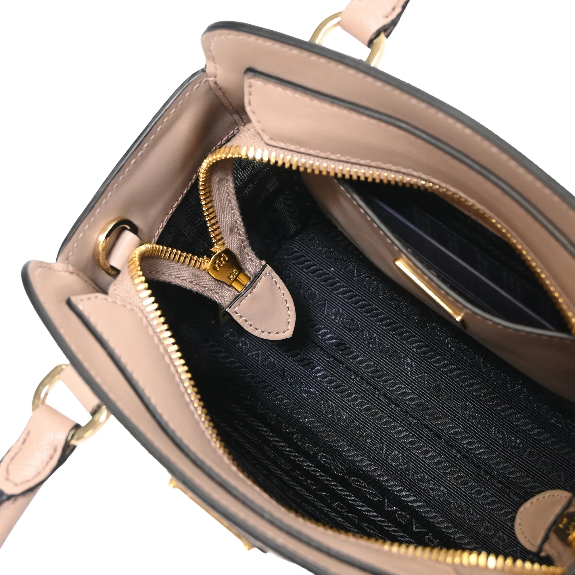 Prada Double Handle Tote in Pink Saffiano Leather