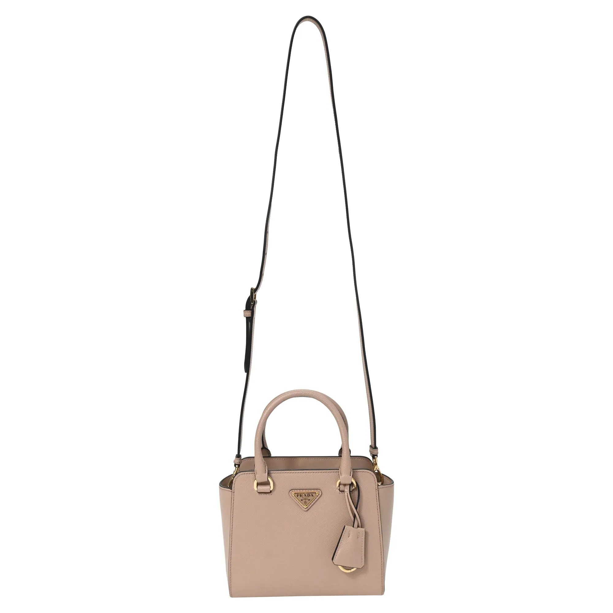 Prada Double Handle Tote in Pink Saffiano Leather