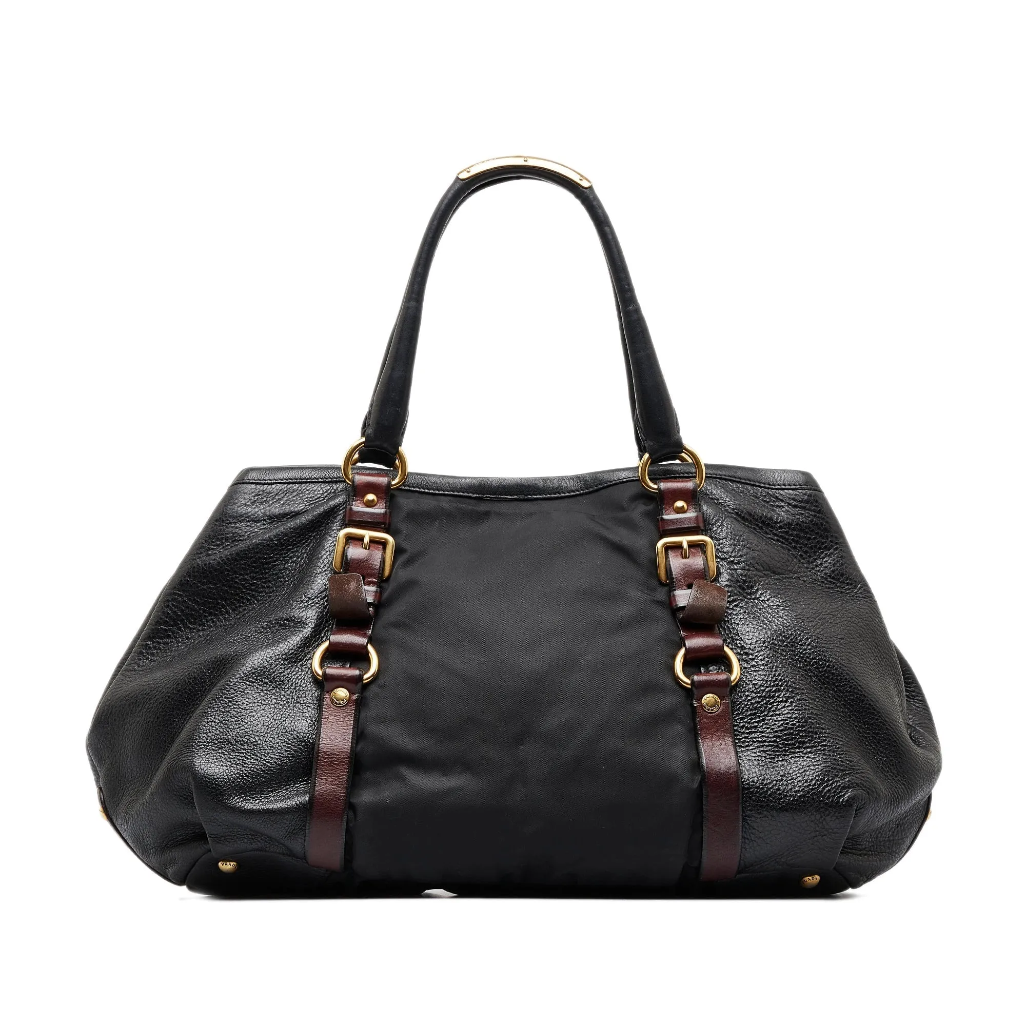 PRADA Leather and Nylon Tote Tote Bag