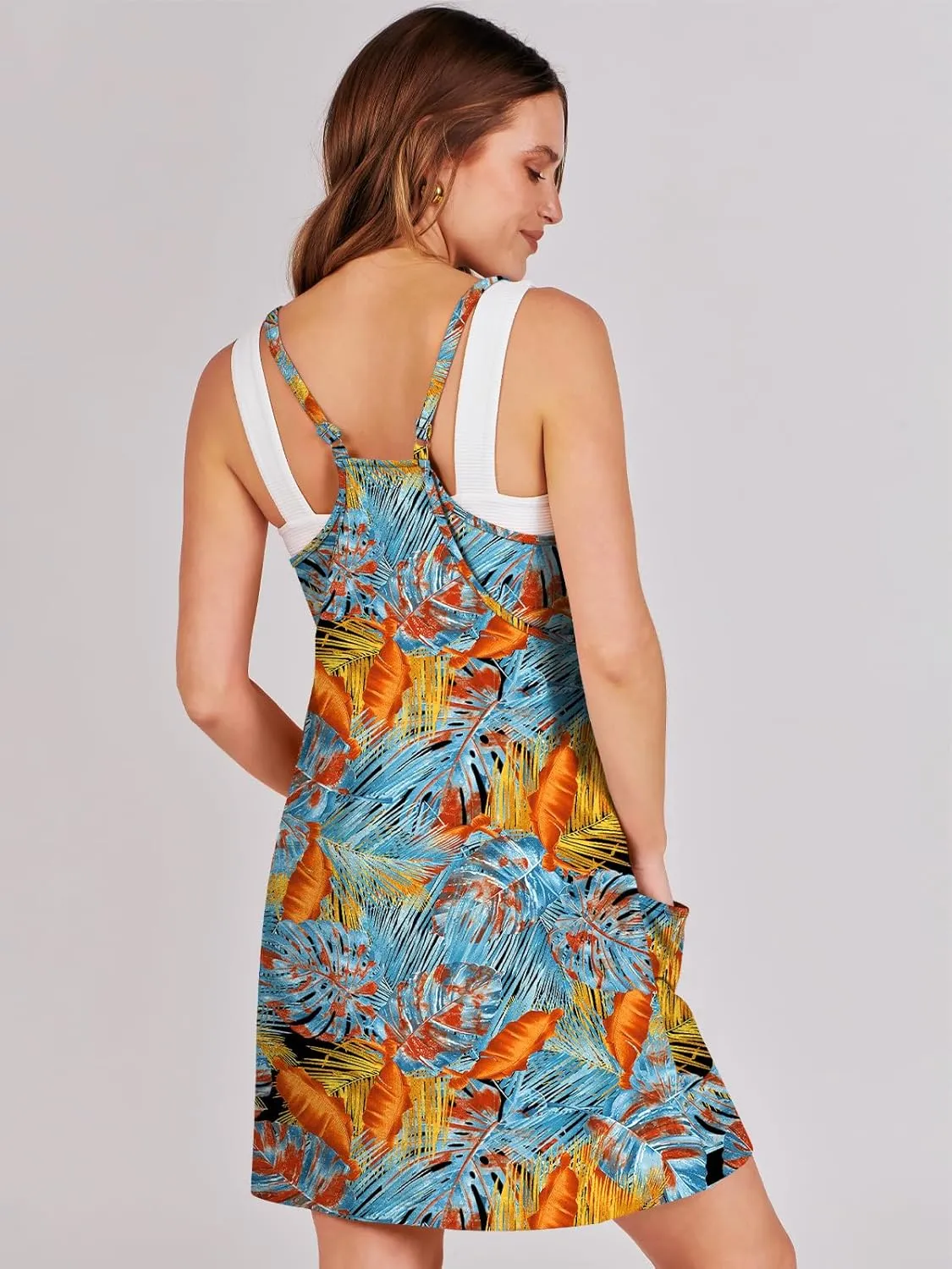 Prinbara Women Athletic Tennis Dress Summer Workout Sports Mini Romper Dress Built in Shapewear Shorts Sundress 2025 Outfits