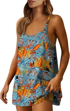 Prinbara Women Athletic Tennis Dress Summer Workout Sports Mini Romper Dress Built in Shapewear Shorts Sundress 2025 Outfits