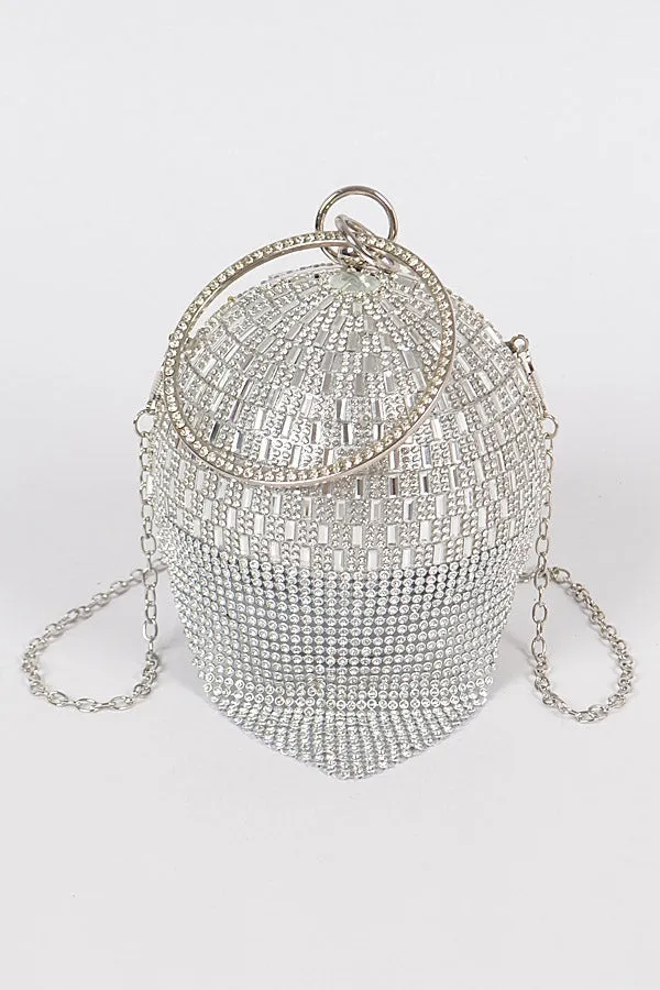 "Gia" Jeweled Fringe Ball Clutch