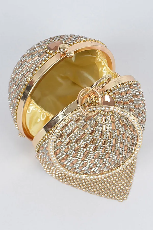 "Gia" Jeweled Fringe Ball Clutch