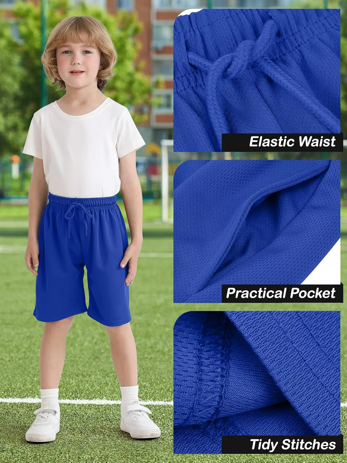 Resinta Boys Shorts Toddler Boy Shorts Athletic Quick Dry Kids Basketball Soccer Gym Shorts with Pockets Elastic Waist