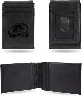 Rico Industries NHL Hockey Laser Engraved Front Pocket Wallet - Compact/Comfortable/Slim