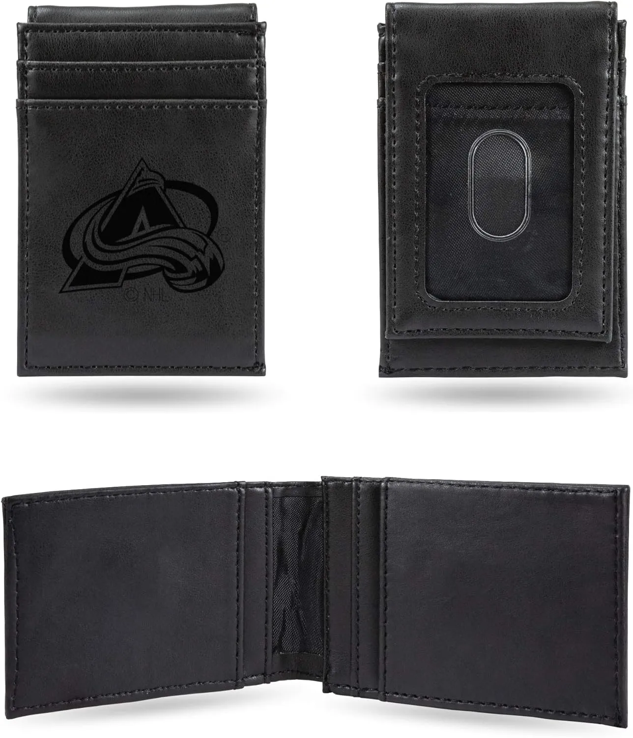 Rico Industries NHL Hockey Laser Engraved Front Pocket Wallet - Compact/Comfortable/Slim