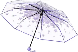 Romantic Transparent Clear Flowers Bubble Dome Women Sun Umbrella