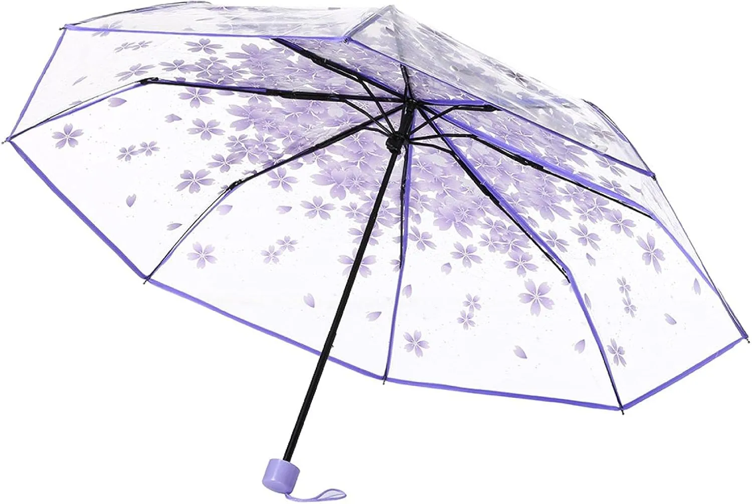 Romantic Transparent Clear Flowers Bubble Dome Women Sun Umbrella