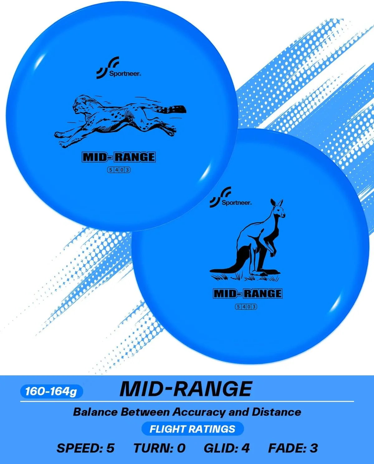 Sportneer Disc Golf Set - Disc Golf Starter Set 6 Pack with Putter, Mid-Range, Driver, Mini Disc Marker Include Portable Bag for Beginner Backyard Outdoor Game