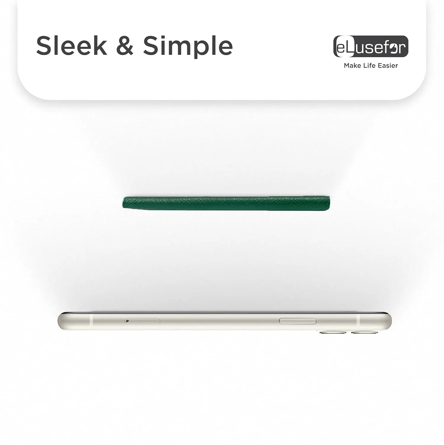 Stick-On Phone Wallet for Back of iPhone or Android Case | 6 Sleeve Credit Card Holder - Pocket for Cards, Money & ID - Built-in Stand - Waterproof Material - Travel, Work & Life-Proof - Green